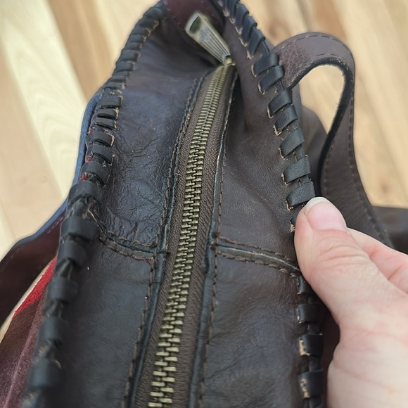 Patricia Nash Red, Orange, Green, and Brown Suede Shoulder Bag - Picture 7 of 7